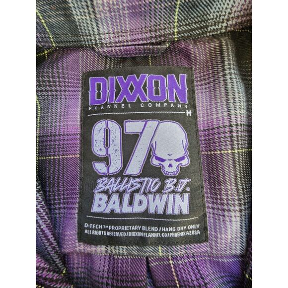 Dixxon Flannel Shirt Mens Medium Purple Plaid LS Ballistic 97 BJ Baldwin Punk - Picture 7 of 15